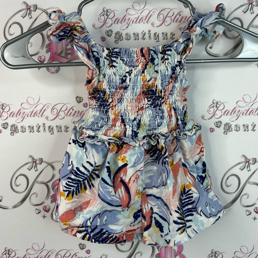 Vince Camuto romper shorts dress abstract floral flowers Multicolor Kids dress